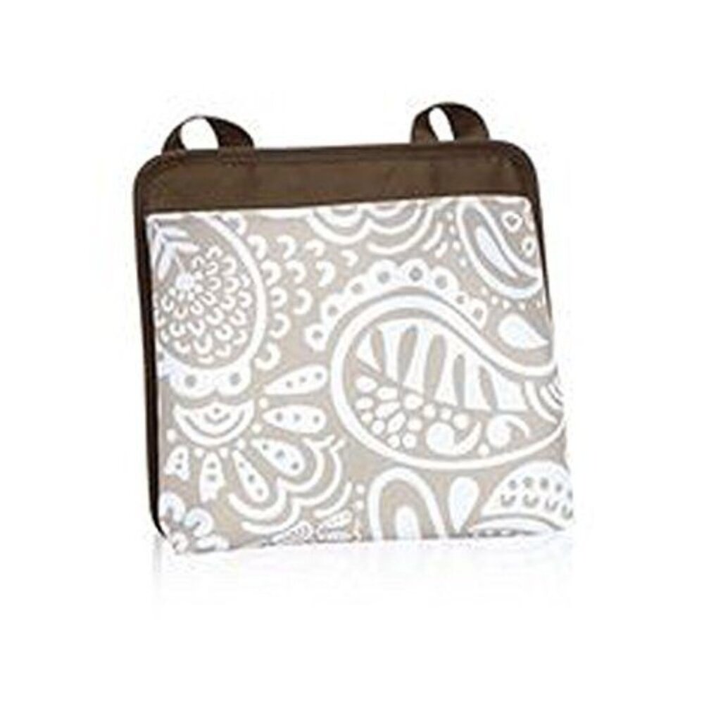 Thirty-One Oh-Snap Pocket Organizer Taupe Playful Parade Paisley Print NWT